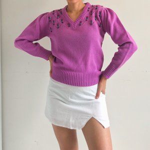 vintage lavender knit sweater